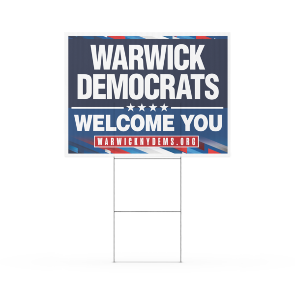 "Warwick Democrats Welcome You" Yard Sign - Image 2