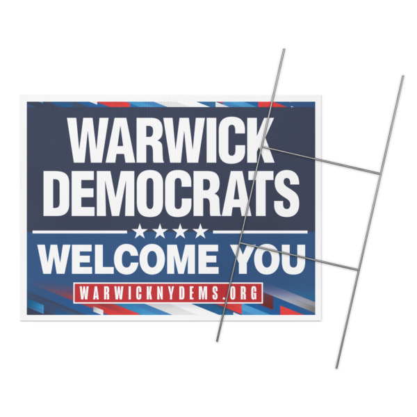 "Warwick Democrats Welcome You" Yard Sign - Image 3