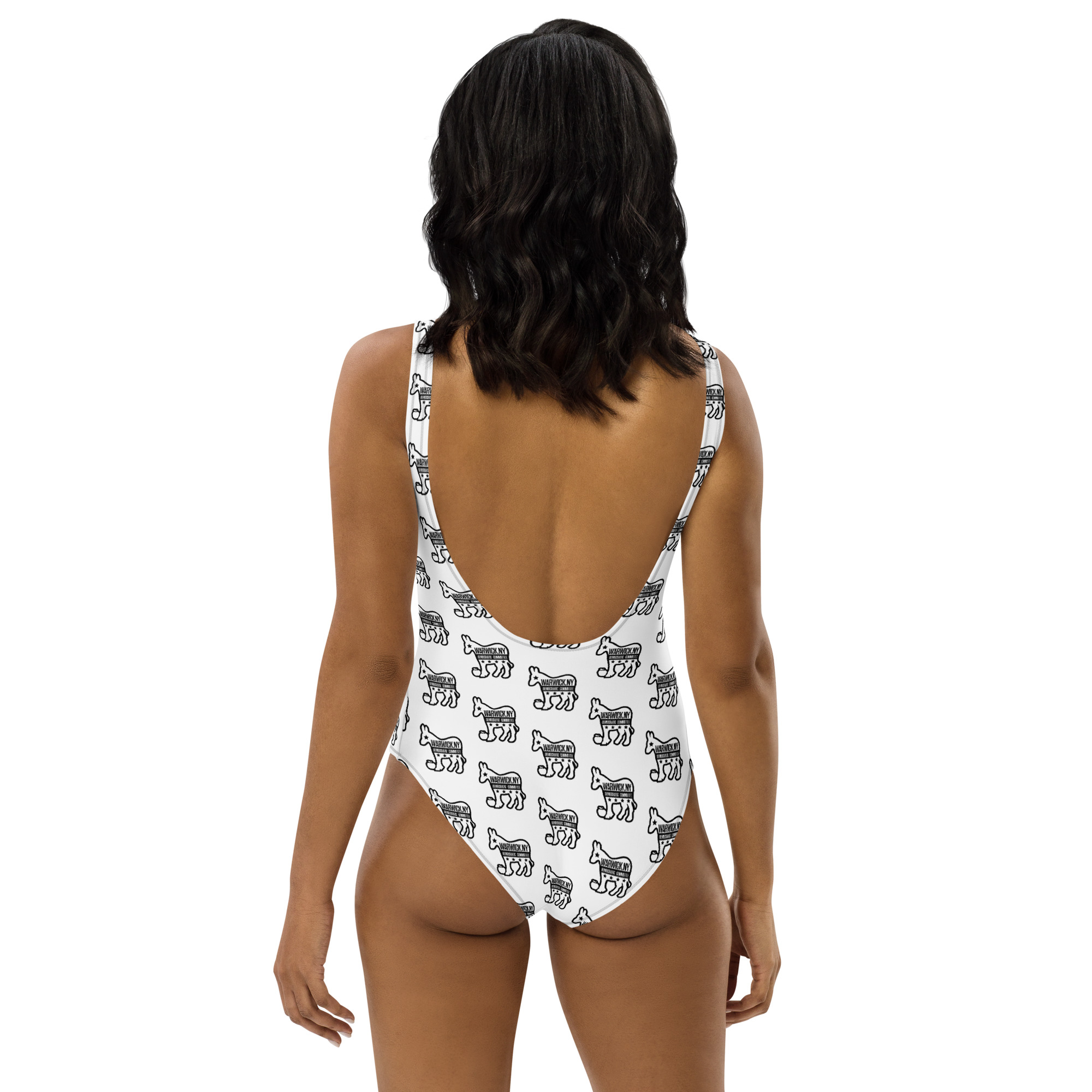 Warwick Dems Black on White One-Piece Swimsuit - Image 3