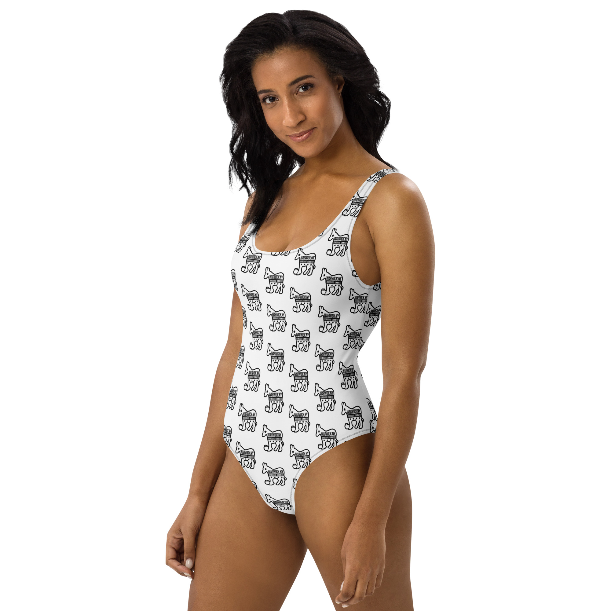 Warwick Dems Black on White One-Piece Swimsuit - Image 2